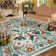 Goldene Boho Washable Botanical Beige Area Rugs for Living Room, Low-Pile Floral Rug with Non Slip Backing For Bedroom Dining Room
