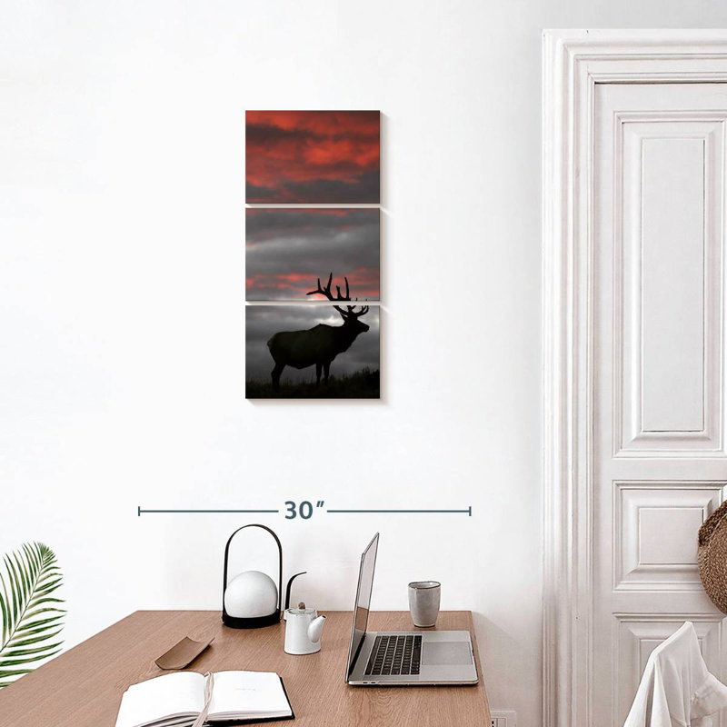 Coucher de soleil Elk Fiery, H 27 po x l 12 po