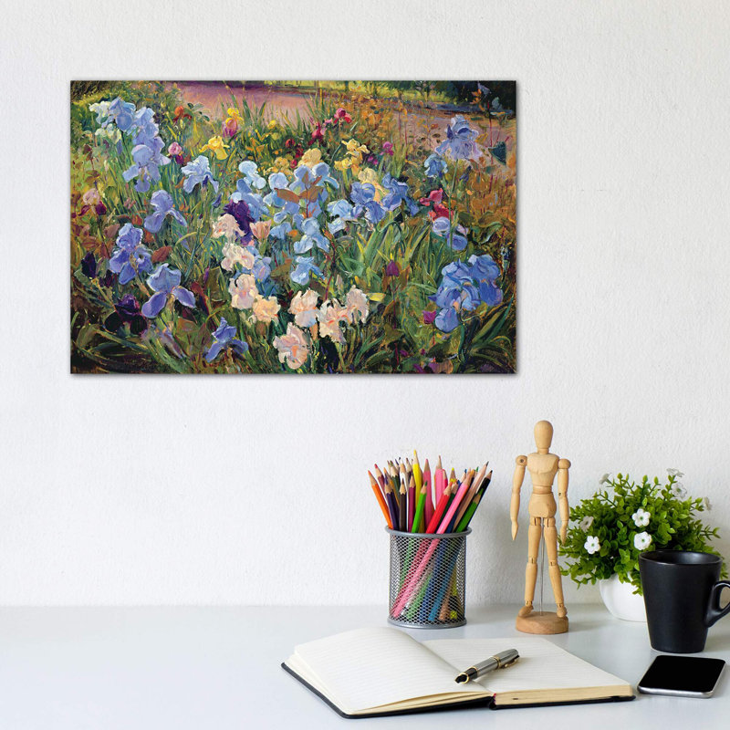 The Iris Bed by Timothy Easton - Wrapped Canvas Painting, 20.32cm H x 30.48cm W x 1.91cm D