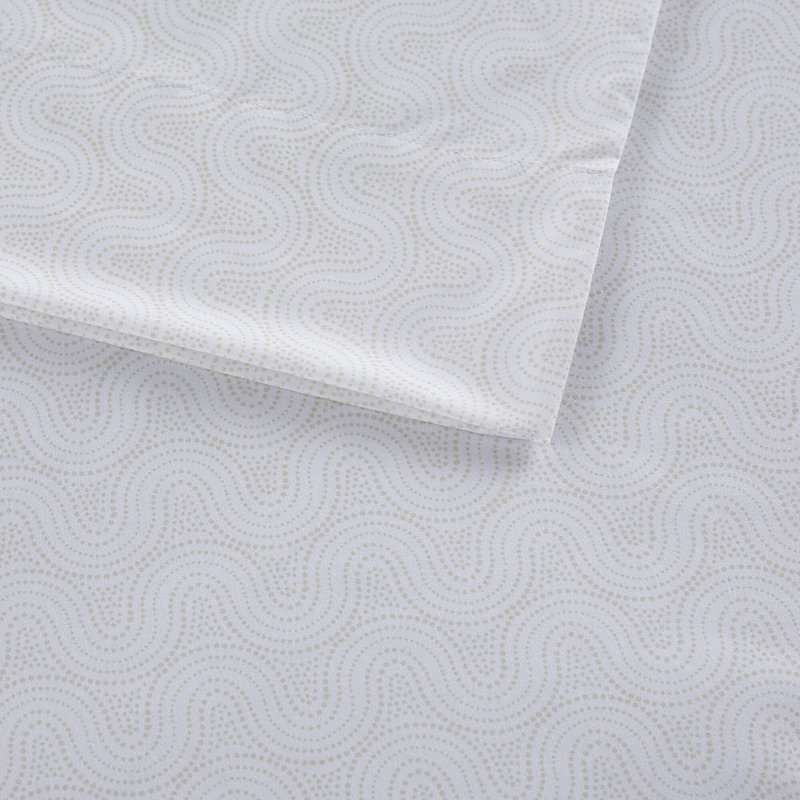 Twin Beige Dotted Arches Organic Cotton Microfiber Sheet Set