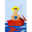 Fishing Alone - Wrapped Canvas Print-606176675