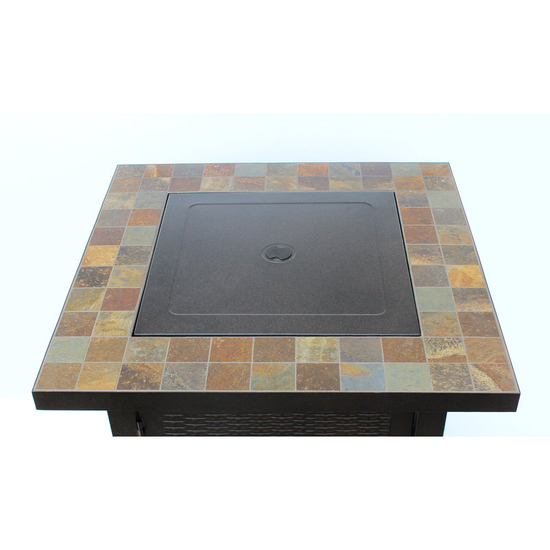 Sterling Square SLATE Propane Smokeless Fire Pit Table with Hidden Fuel Tank