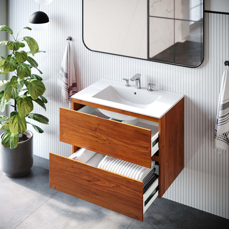Meuble-lavabo mural Modway Scenic, Blanc
