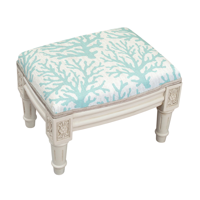 Canaan Upholstered Ottoman, Aqua