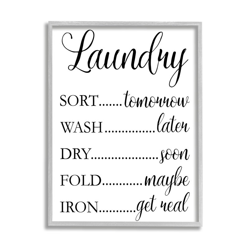 Programme de nettoyage de la salle de lavage, Estampe numérique Farmhouse, H 14 po x l 11 po x P 1,5 po