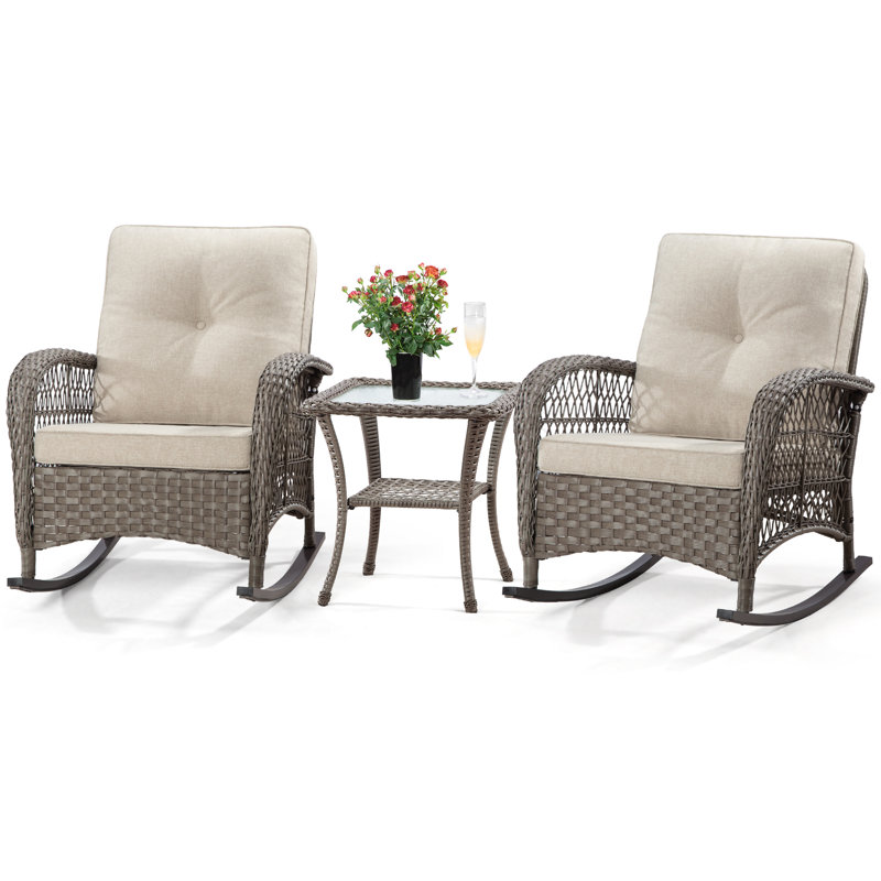 Ensemble de conversation avec coussins 3 pièces Lapaul, Beige