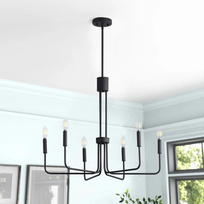 Yasiel 6 - Light Black Candle Style Pendant