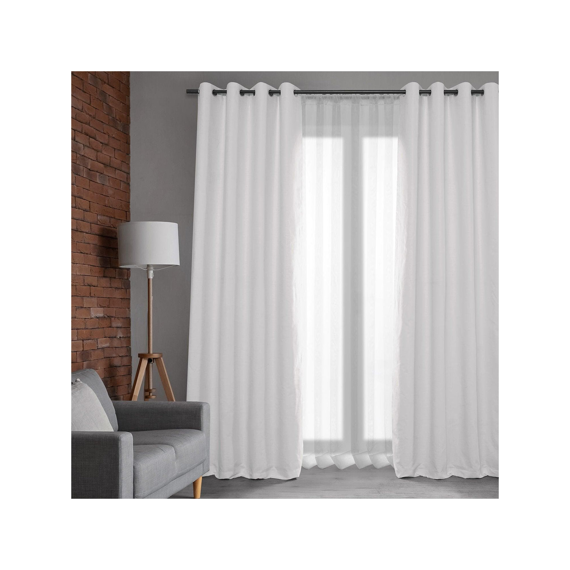 Swift Blackout Cotton Curtain, Prime White, 50" W x 84" L