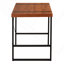 Bureau d'ordinateur, bureau personnel, ordinateur portable, L 48 po, travail, stratifié brun, métal noir, contemporain-1806257094-1806257116