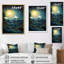 Wildhollow Teal Yellow Ocean Rhapsody II, reproduction d'art sur toile-856075440-856075443