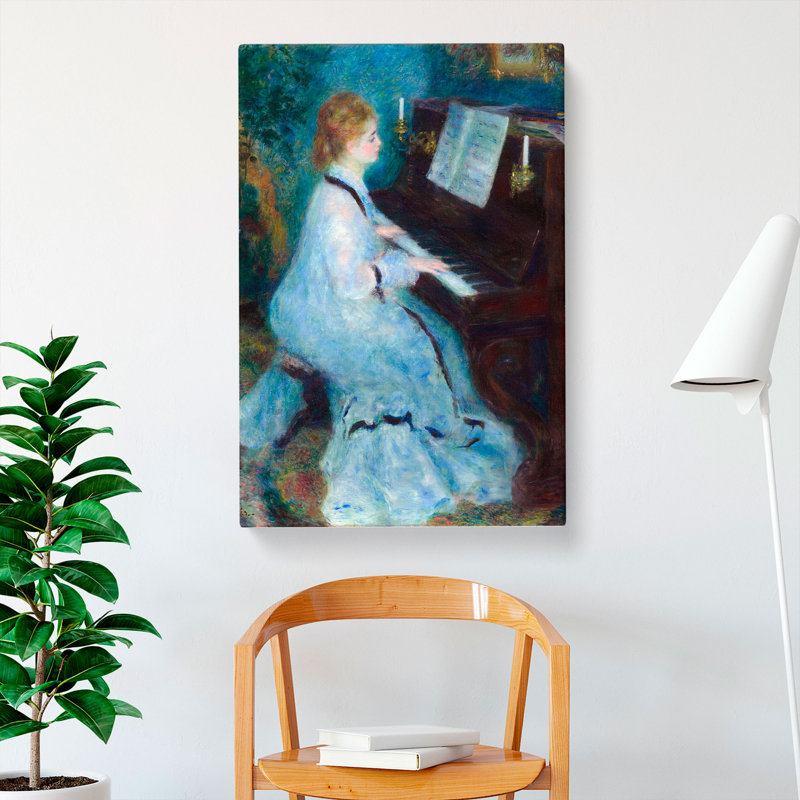 Woman At The Piano by Pierre-Auguste Renoir - Wrapped Canvas Painting, 60cm H x 40cm W x 3cm D