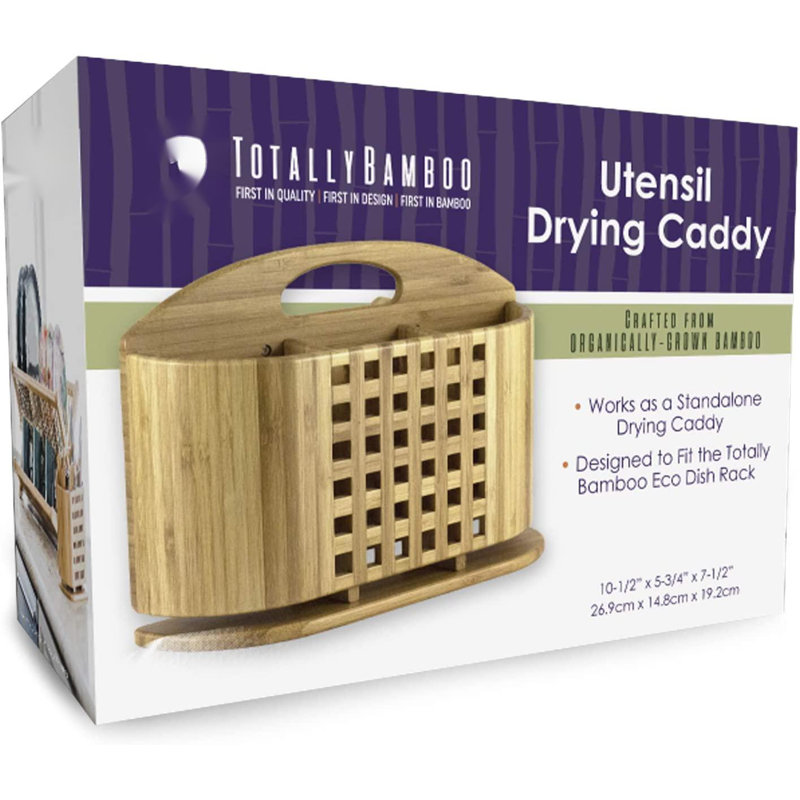 Eco-Friendly Bamboo Dish Rack with Utensil Cup