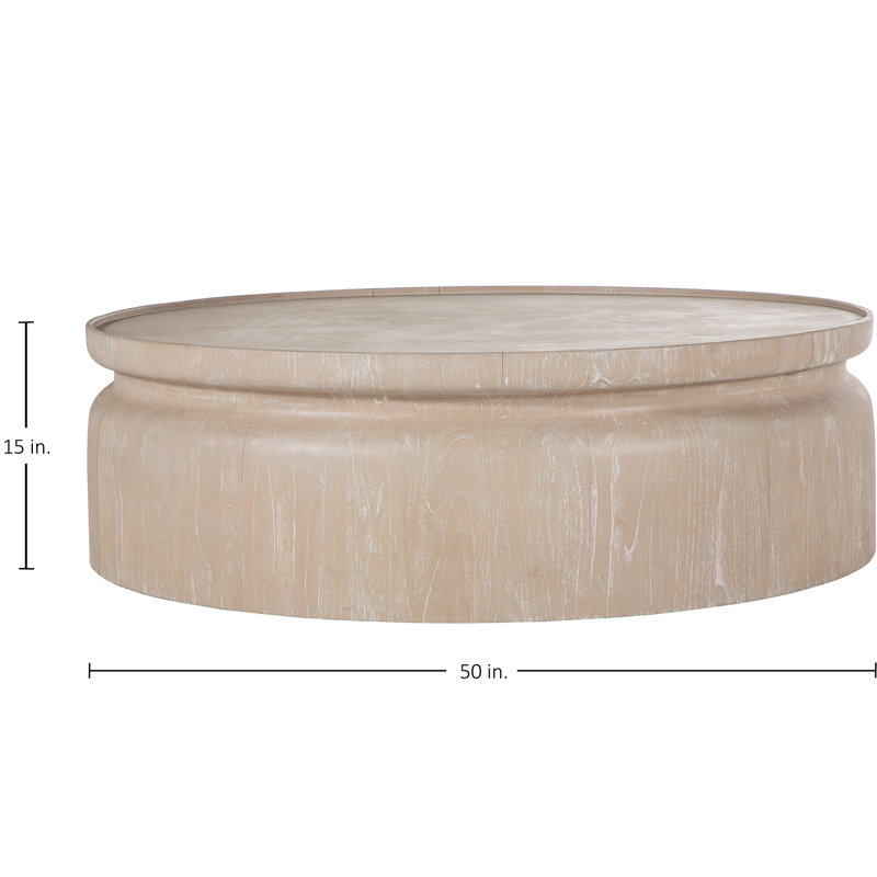 Marta Solid Wood Drum Coffee Table