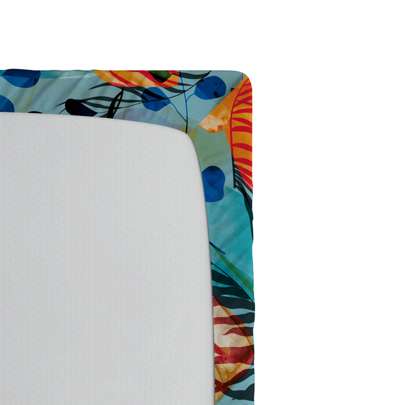 Drap-housse Ambesonne, Drap-housse très grand californien, Écume de mer, multicolore / floral