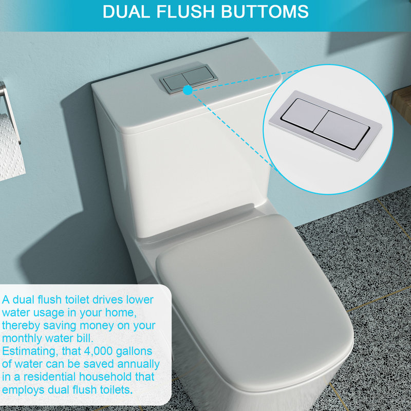 Toilette en céramique à double chasse - Utilisation efficace de l'eau, technologie avancée de siphon économique, chasse d'eau sans faille