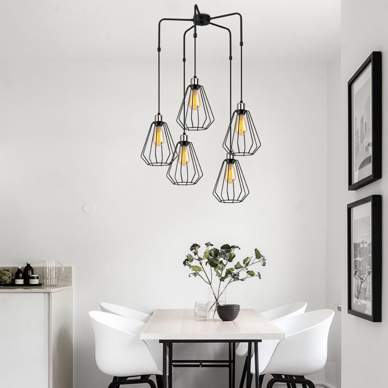 Luminaire suspendu géométrique à 5 lumières Epsom