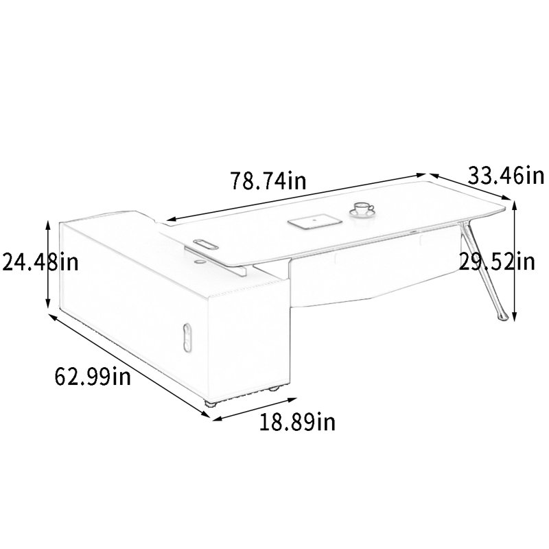Farhat, Blanc, H 29,52 po x l 78,74 po x P 33,46 po