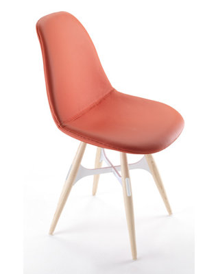 Chaise d’appoint rembourrée orange ZigZag