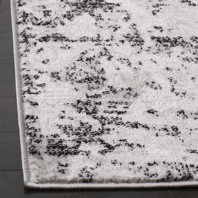 Tapis gris anthracite / ivoire Skyler, Rectangle 2 pi x 4 pi