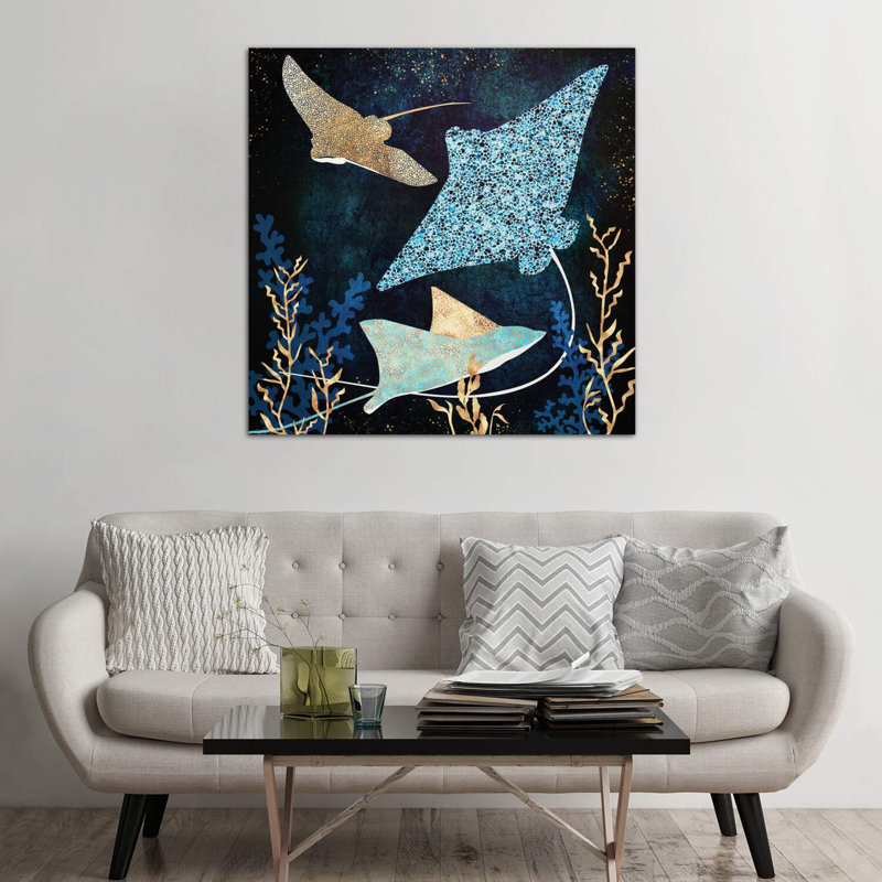 Stingray métallique II - imprimé, Toile tendue, H 48 po x l 48 po x 1,5 po