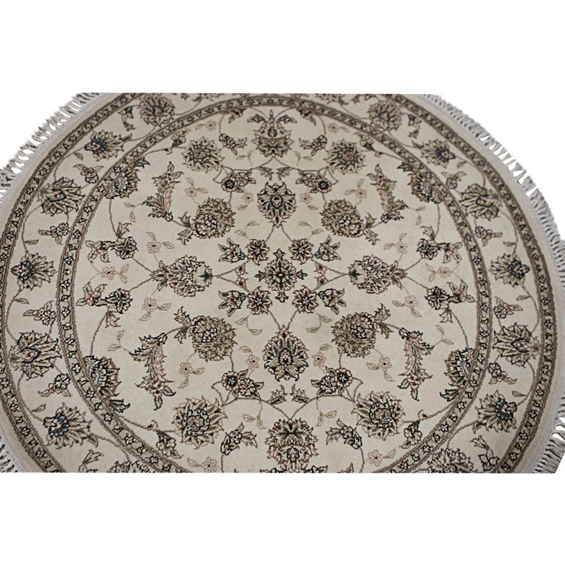 High-Quality Hand-Knotted Ivory Area Rug