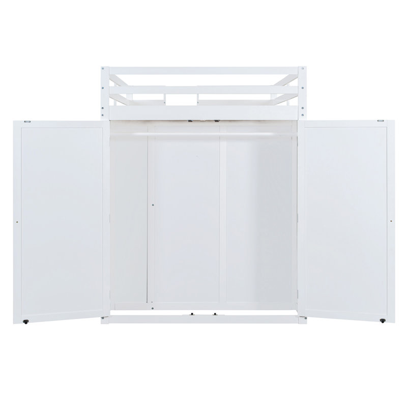 Loft Bed With Drawers, White