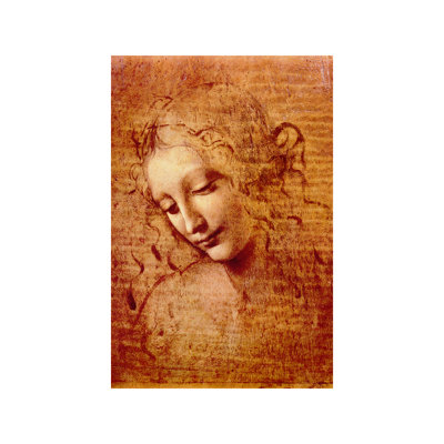 Head Of A Woman by Leonardo Da Vinci - Print on Canvas
