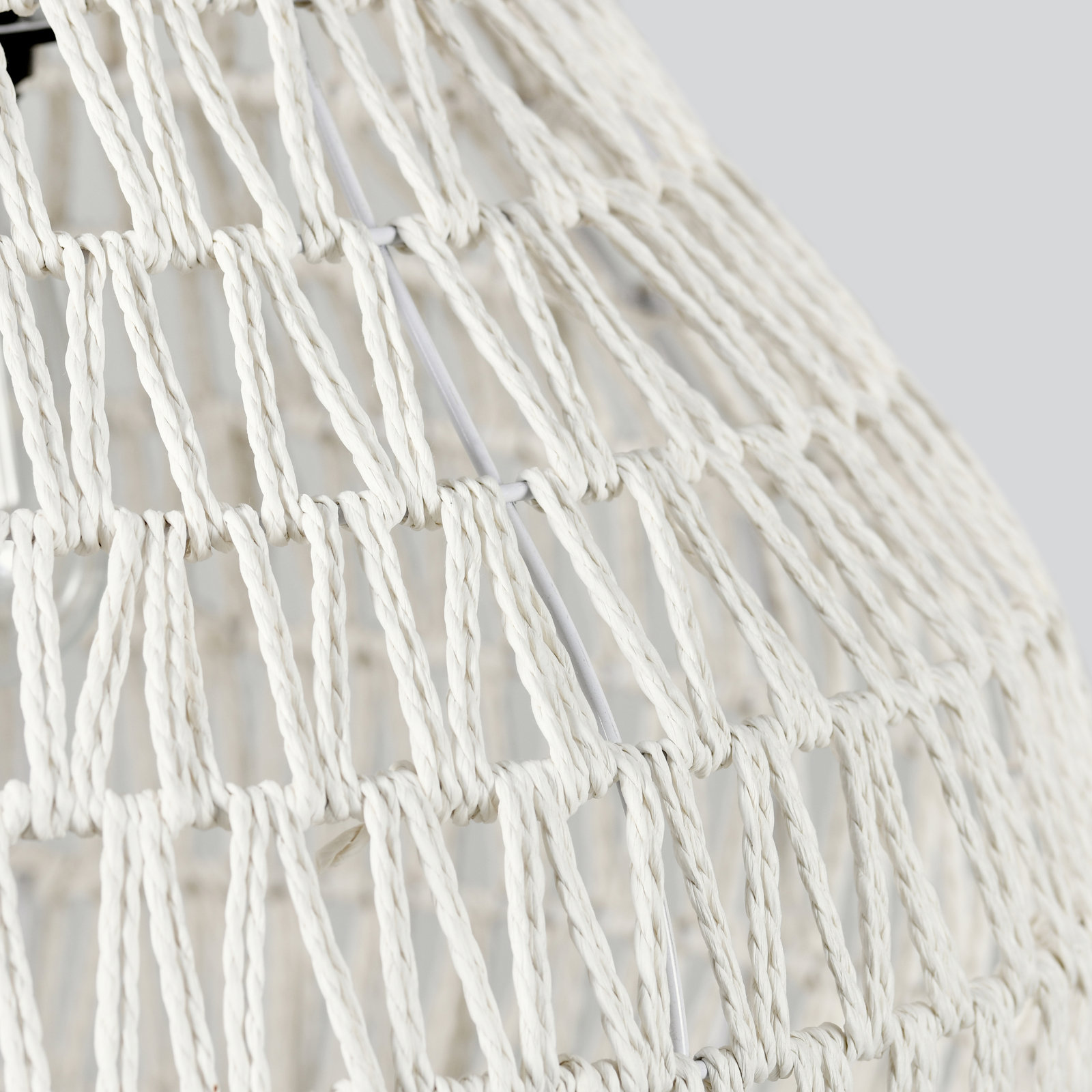 Genesta Dimmable Woven Single Light Pendant, White