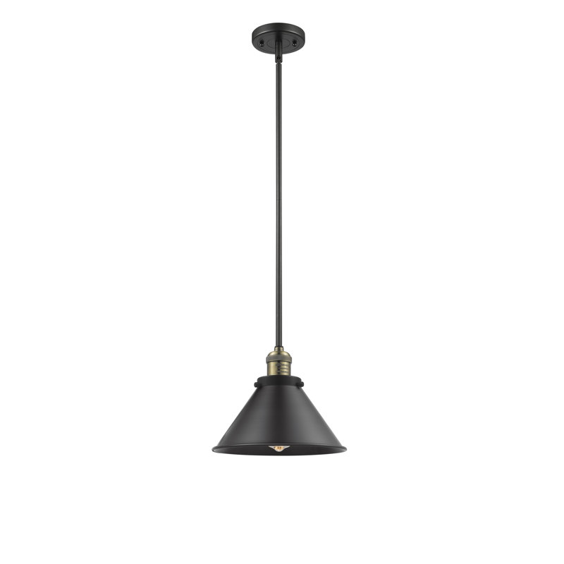 Paylor 1 - Light Single Pendant, Matte Black, Black Antique Brass, 6 Watt Vinage LED Bulb