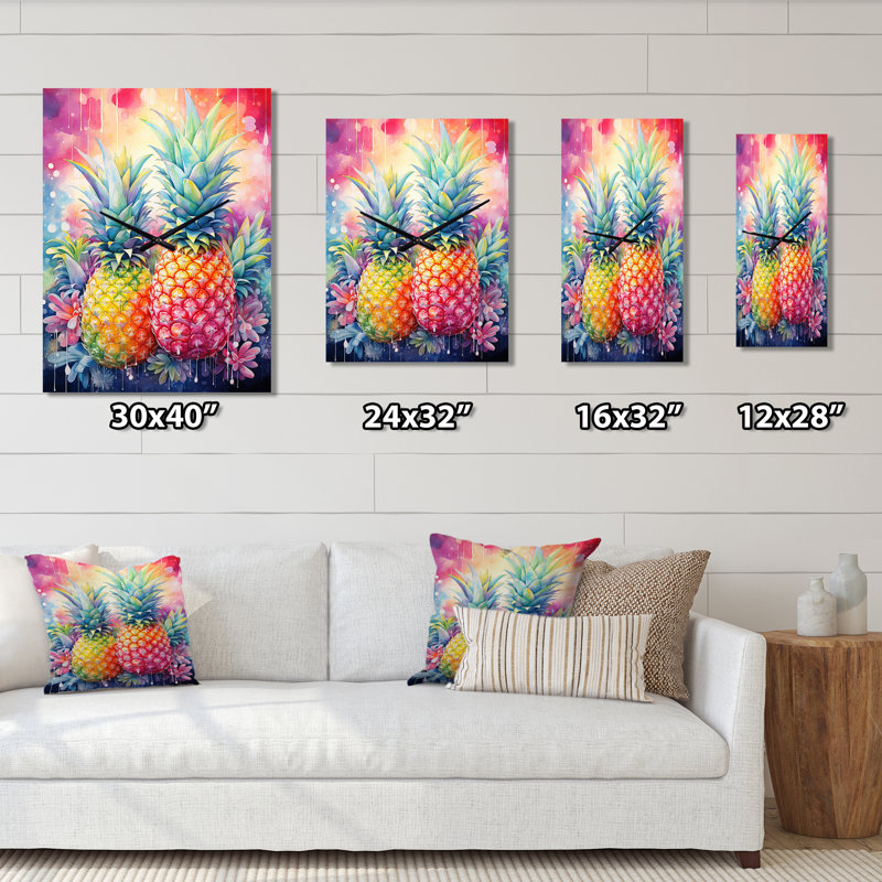 Horloge murale Hajoon - Ananas surdimensionnée, Moyen