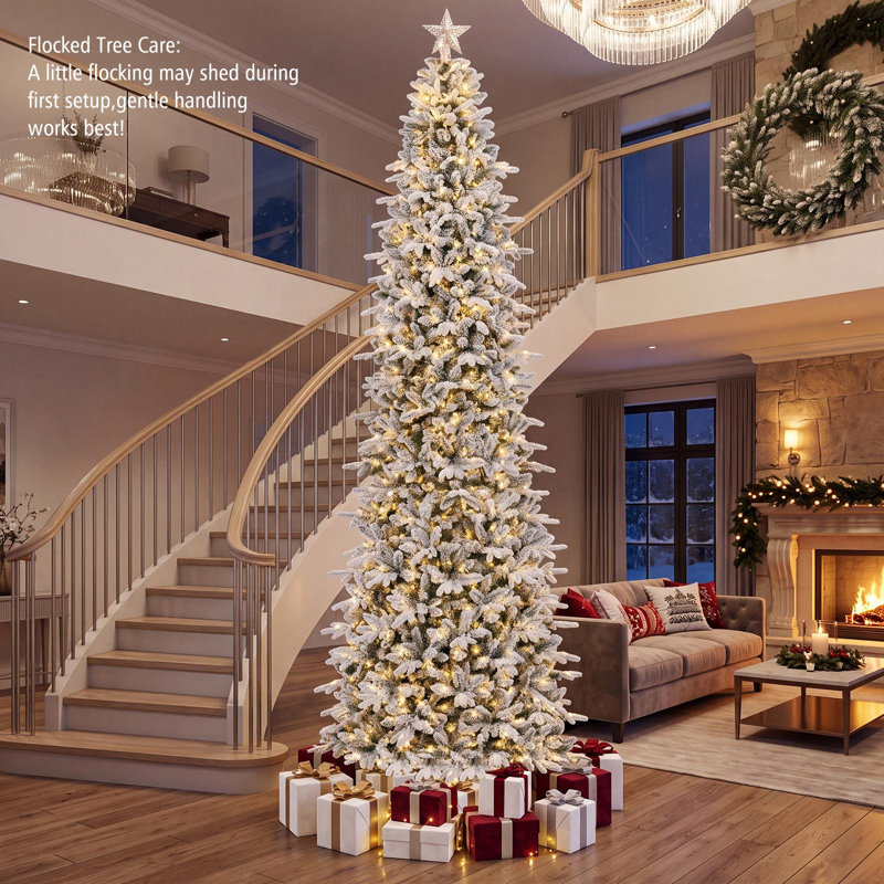 Sapin de Noël pré-illuminé de 3,65 m (12 pi) avec 3 235 branches et 1 020 lumières DEL blanc chaud