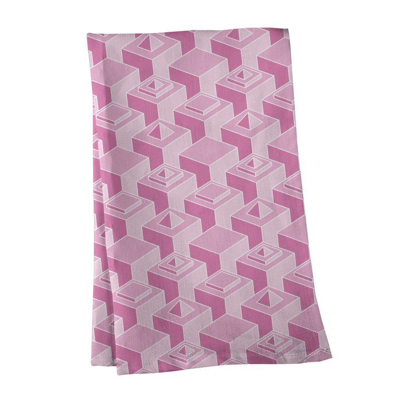 Patricia Geoffrey Tea Towel Kitchen Towel, Light Pink/Gray, Cotton Twill