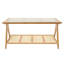 Table basse rectangulaire en bambou avec verre