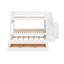 Lit superposé avec lit gigogne, escalier de rangement, garde-robe et 3 tiroirs, structure en bois superposée peu encombrante-2052845240