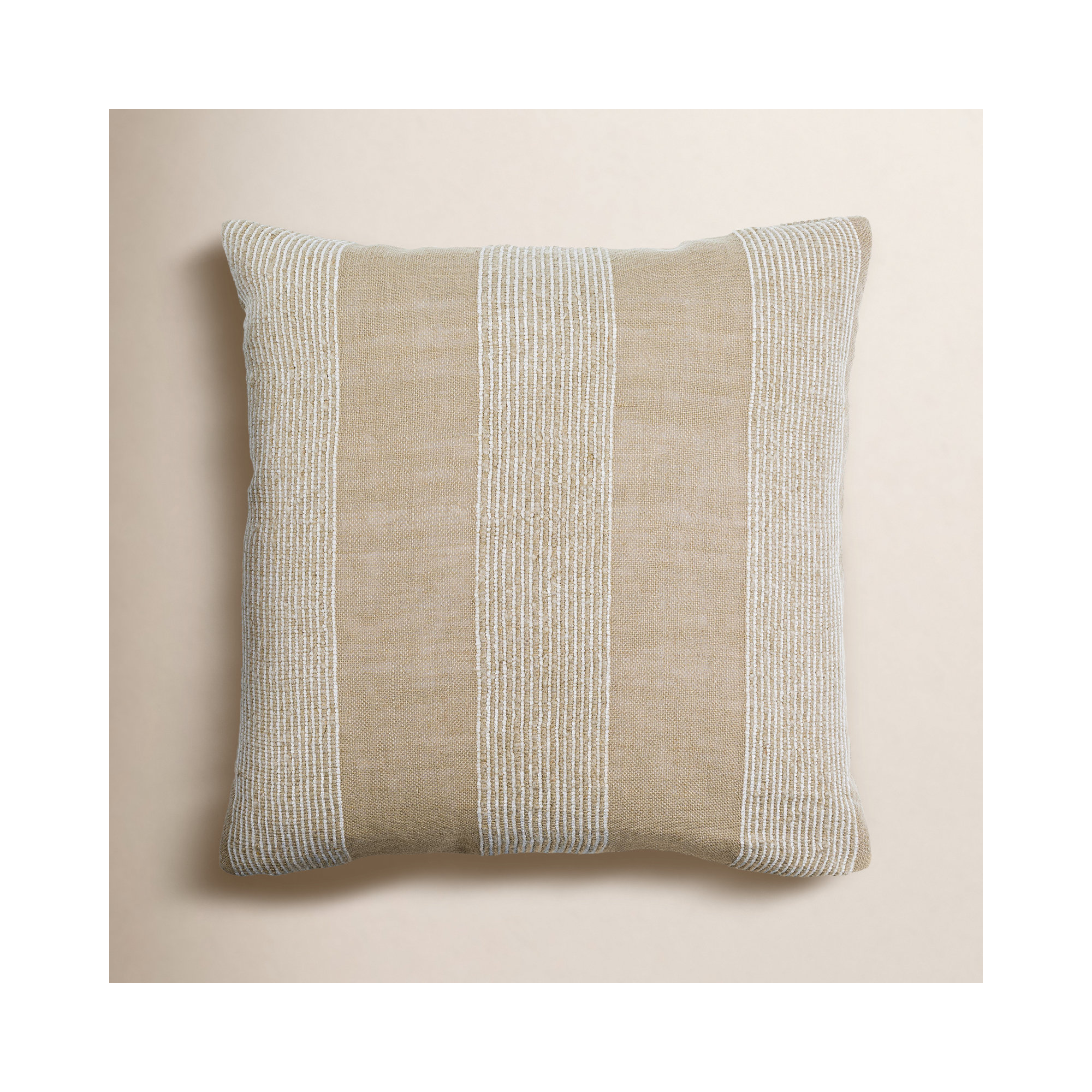 Liliana Striped Linen Throw Pillow, 18" x 18", Down
