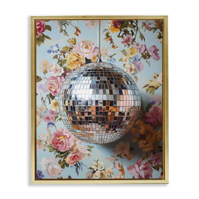 Cadre flottant floral à motif de boule disco, design par LSR Design Studio