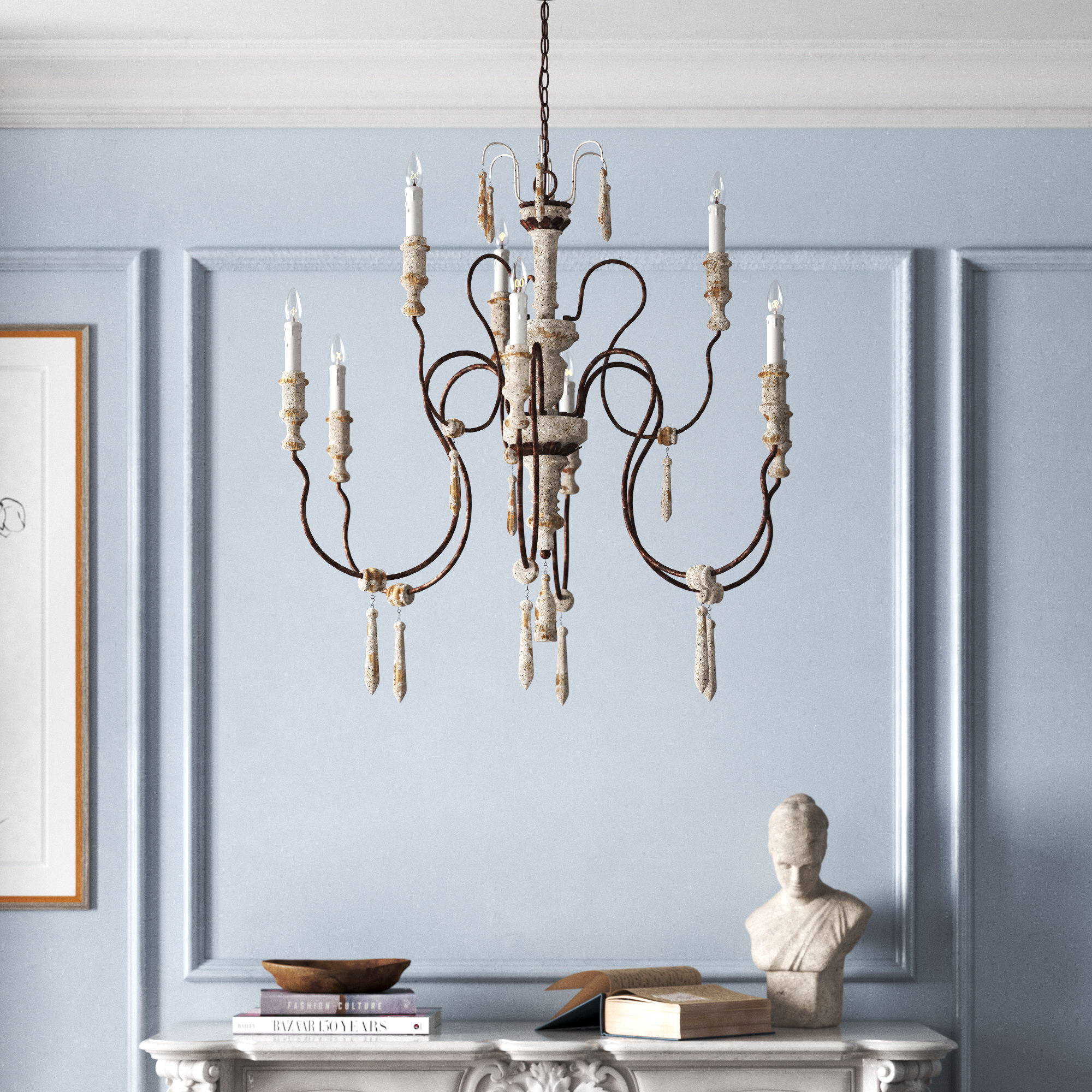 Freddi 9 - Light Large Candle Style Traditional Chandelier