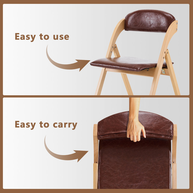 Upholstered Padded Stackable Folding Chair, 76 cm H x 51 cm W