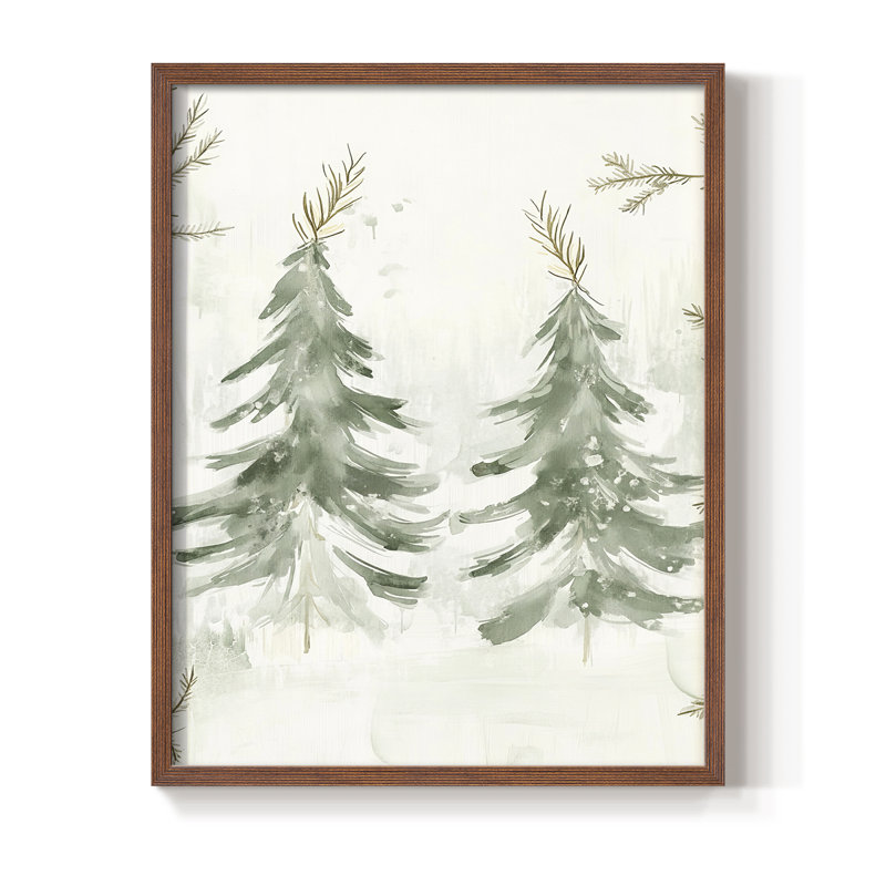 «Christmas Holiday Art», reproduction encadrée - bois massif, H 11 po x l 9 po, Noyer