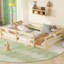 Lit de sol simple de taille naturelle avec clôture pour, pin de haute qualité, structure stable, sans sommier, installation rapide, zone d'utilisation polyvalente «Bedtime Calmness Relax»