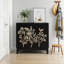 Buffet vintage sculpté, buffet décoratif avec 2 portes et tablettes réglables