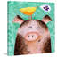 'Pigs Posy Peep' by Janet Nelson Painting Print on Wrapped Canvas-19813985