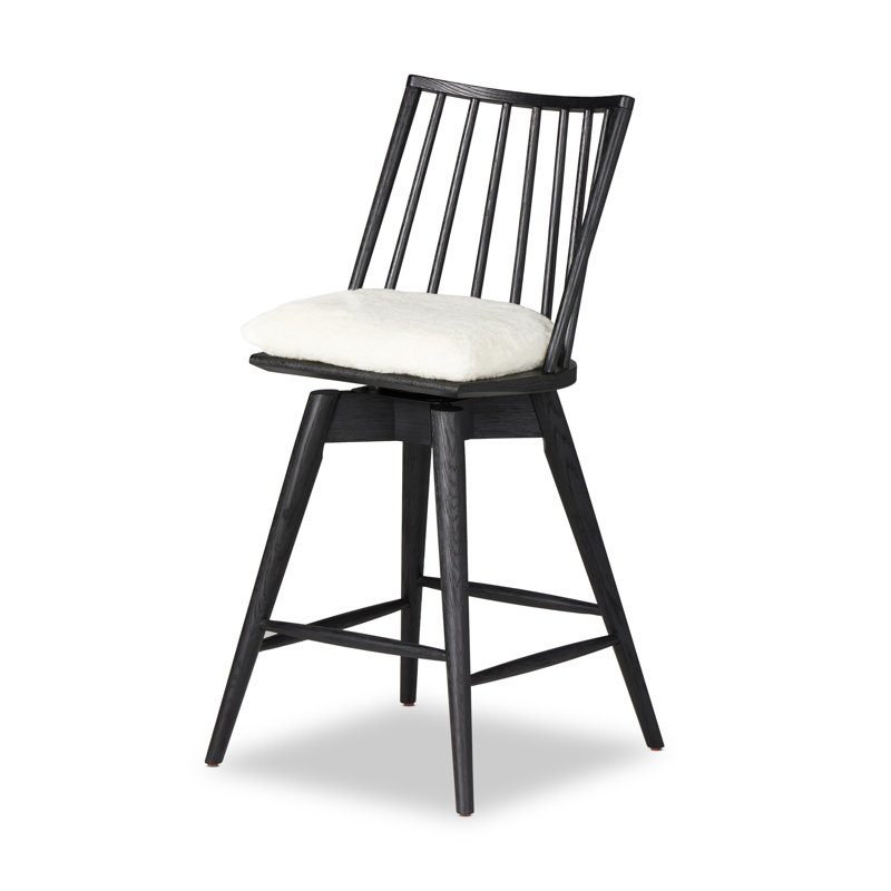 Lewis 27 Stool, Counter Stool (26.98" Seat Height), Whiskey Saddle/Top Grain Leather