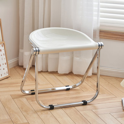 Used Folding Chair Home Transparent Ins Retro Office Leisure Dining Chair Acrylic Creative Stool Portable Outdoor Stool, Chair