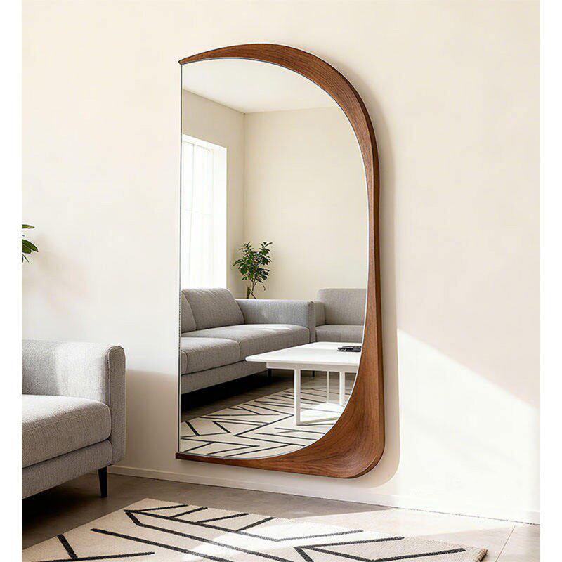 Miroir pleine longueur haute définition en bois de style médiéval, 70.87" H x 39.37" W