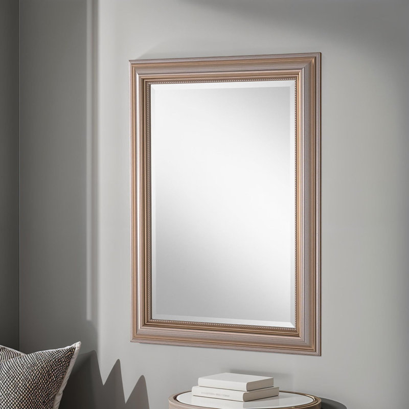 Magdalene Beaded Framed Wall Mounted Accent Mirror, Champagne, 93cm H x 118.5cm W