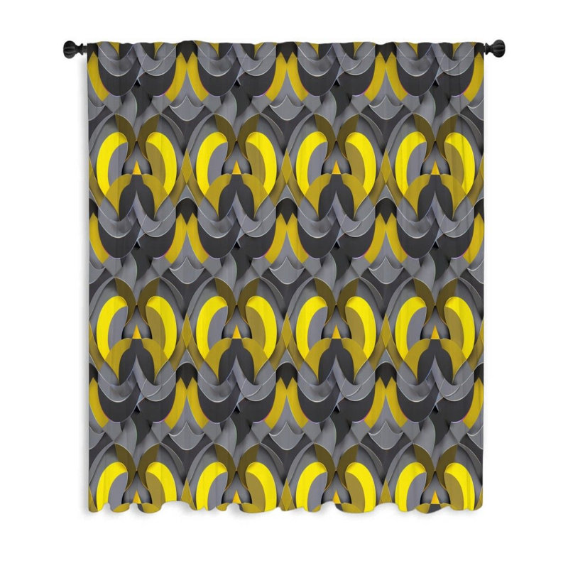 Rideaux géométriques à motif géométrique et occultant - 1 panneau, L 53 po x L 87 po