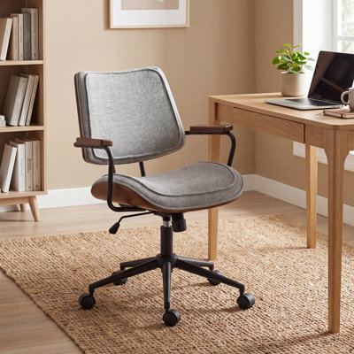 Bentwood office chair with upholstered seat