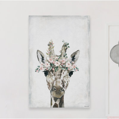 'Lovely Giraffe' Print On Wrapped Canvas