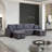 Konul  U-Shape Pull-out Sleeper Sectional Sofa with Double Storage Spaces-2063963056